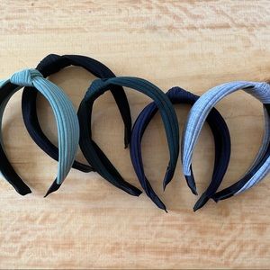 Black, Navy, Emerald Green, Sage Green, and Gray Headbands